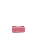 Chanel classic mini rectangular flap bag tweed pink LGHW (microchip)