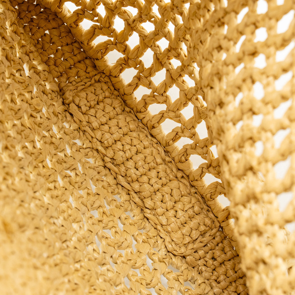 Prada Crochet raffia tote bag beige
