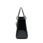 DIOR MEDIUM LADY DIOR PATENT LEATHER BLACK SHW