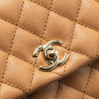 CHANEL 21P SMALL COCO HANDLE CAVIAR CARAMEL LGHW