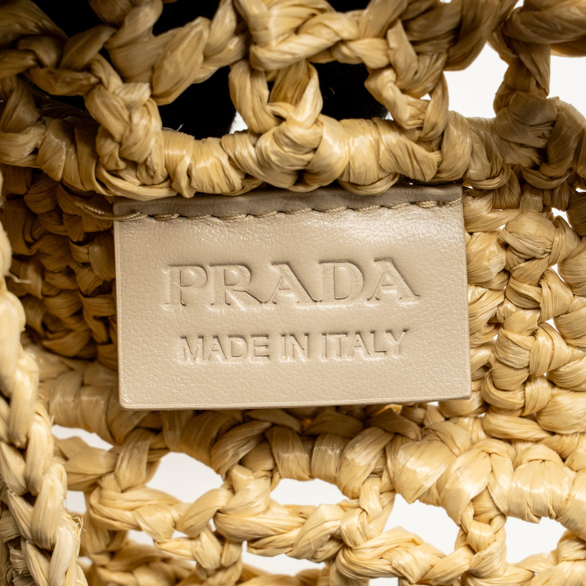 Prada Crochet raffia tote bag beige