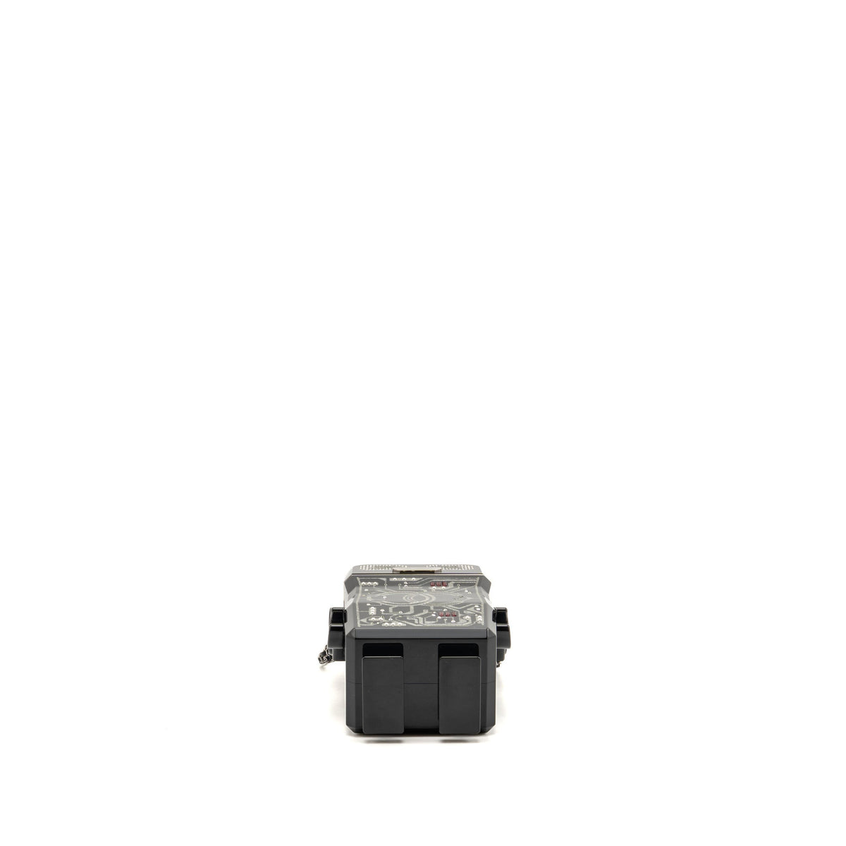 Chanel plexiglass crystal robot Minaudiere evening bag black SHW