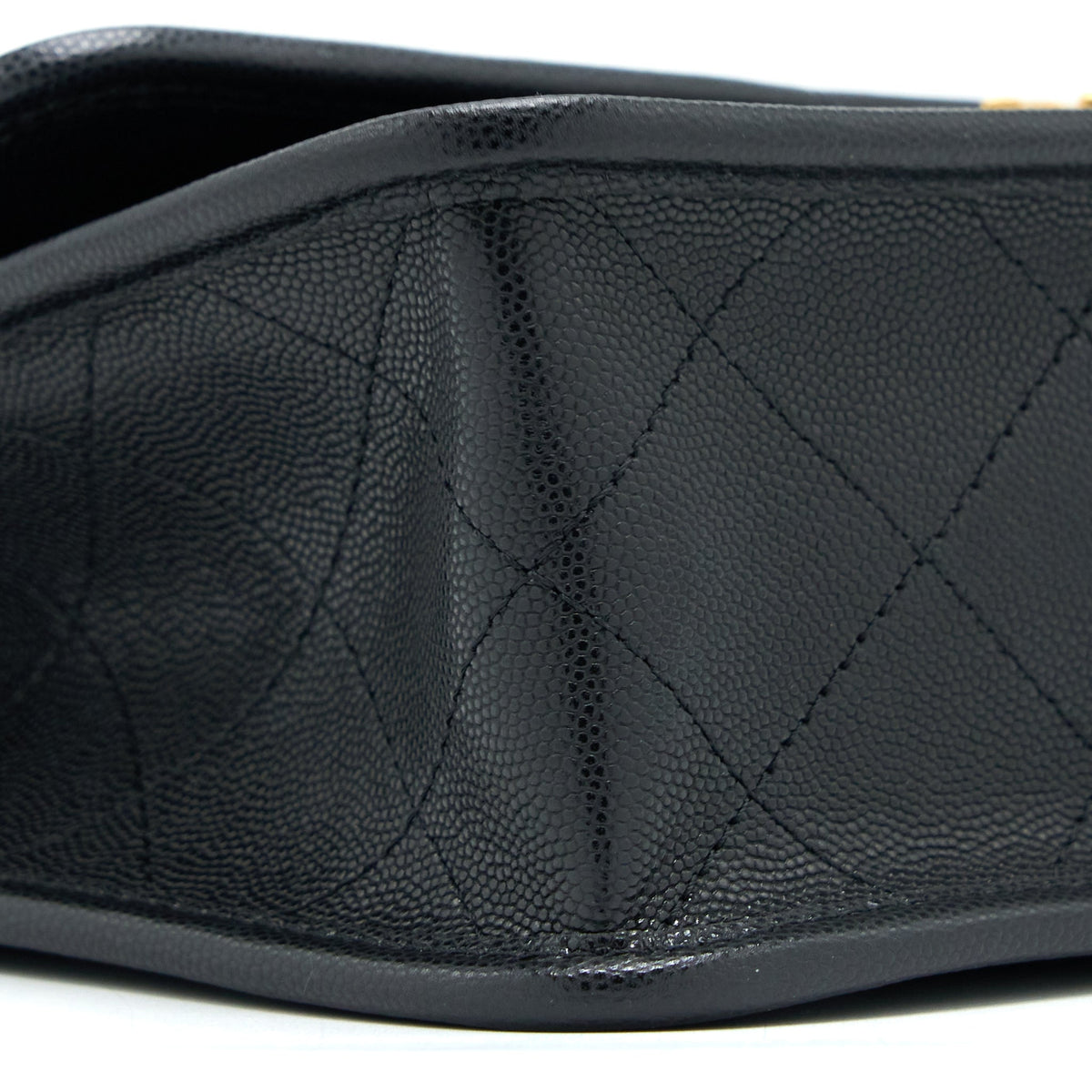 CHANEL 22K TOP HANDLE MESSENGER BAG CAVIAR BLACK BRUSHED GHW (MICROCHIP)