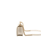 Chanel Medium Boy Bag Chevron Grained Calfskin White LGHW