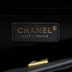 CHANEL 22K TOP HANDLE MESSENGER BAG CAVIAR BLACK BRUSHED GHW (MICROCHIP)