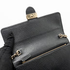 GUCCI INTERLOCKING CHAIN WALLET CALFSKIN BLACK GHW