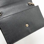 GUCCI INTERLOCKING CHAIN WALLET CALFSKIN BLACK GHW