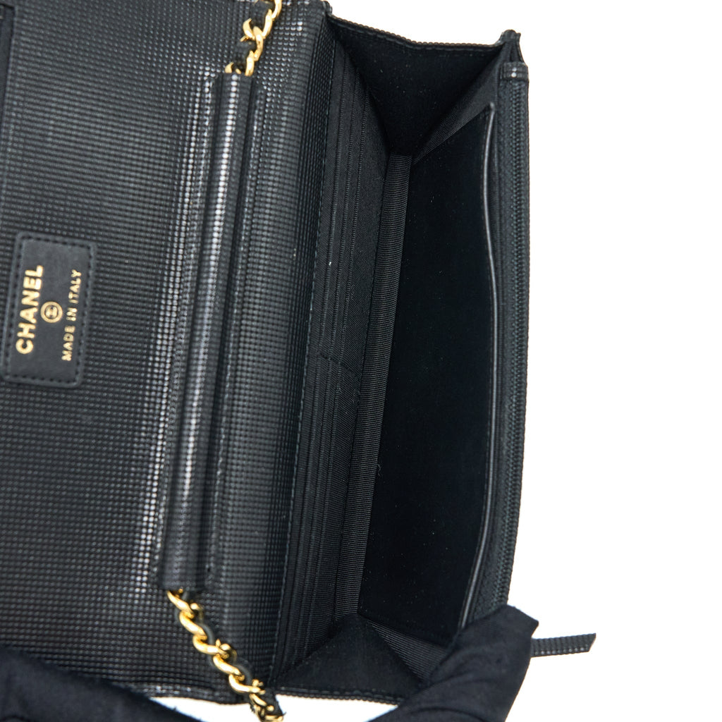 CHANEL LIMITED WALLET ON CHAIN CALFSKIN BLACK GHW