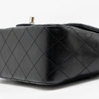 CHANEL CLASSIC MINI SQUARE FLAP BAG LAMBSKIN BLACK SHW
