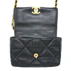 CHANEL SMALL 19 BAG GOATSKIN BLACK MULTICOLOURED HARDWARE