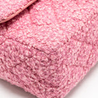 Chanel classic mini rectangular flap bag tweed pink LGHW (microchip)