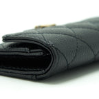 CHANEL CLASSIC FLAP CARD HOLDER CAVIAR BLACK GHW