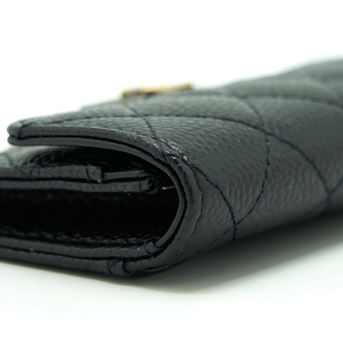 CHANEL CLASSIC FLAP CARD HOLDER CAVIAR BLACK GHW