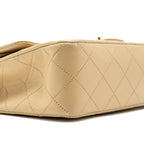 CHANEL VINTAGE SMALL CLASSIC FLAP BAG LAMBSKIN BEIGE GHW