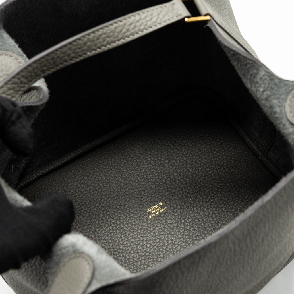 Hermes Picotin 22 Lock Bag Clemence Gris Meyer GHW