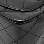 CHANEL CLASSIC MINI SQUARE FLAP BAG LAMBSKIN BLACK SHW
