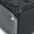 DIOR MEDIUM LADY DIOR PATENT LEATHER BLACK SHW