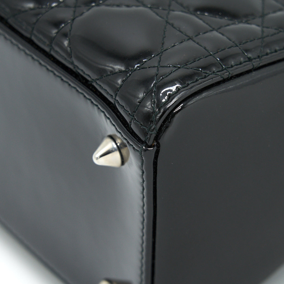DIOR MEDIUM LADY DIOR PATENT LEATHER BLACK SHW