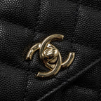 CHANEL SMALL COCO HANDLE CAVIAR BLACK LGHW  (MICROCHIP)