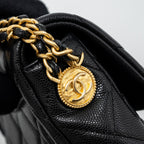 CHANEL MINI TWIST YOUR BUTTON SQUARE FLAP BAG CAVIAR BLACK GHW