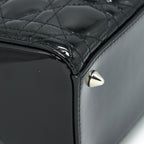 DIOR MEDIUM LADY DIOR PATENT LEATHER BLACK SHW