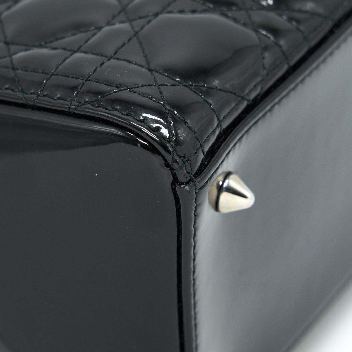 DIOR MEDIUM LADY DIOR PATENT LEATHER BLACK SHW