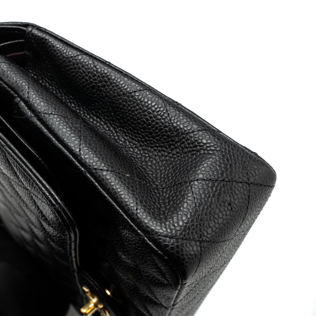 CHANEL MEDIUM CLASSIC DOUBLE FLAP BAG CAVIAR BLACK GHW
