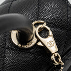CHANEL SMALL COCO HANDLE CAVIAR BLACK LGHW  (MICROCHIP)