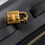 Hermes herbag 31 zip bag canvas / hunter leather black GHW