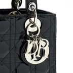 DIOR MEDIUM LADY DIOR PATENT LEATHER BLACK SHW