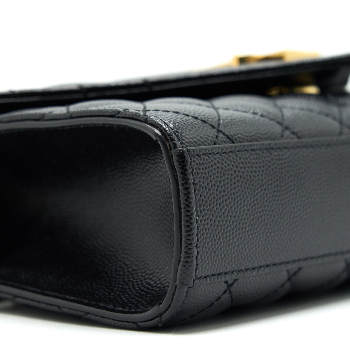 LAURENT SMALL ENVELOPE CROSSBODY BAG BLACK WITH GHW
