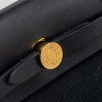 Hermes herbag 31 zip bag canvas / hunter leather black GHW