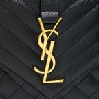 LAURENT SMALL ENVELOPE CROSSBODY BAG BLACK WITH GHW