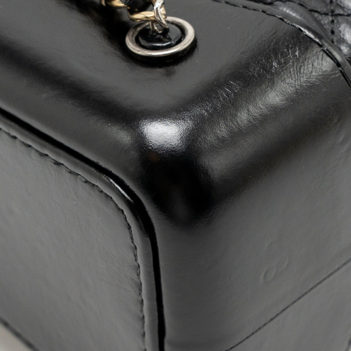Chanel Gabrielle Backpack Aged Calfskin BLACK Multicolour Hardware