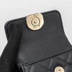 CHANEL TOP HANDLE MINI FLAP BAG CAVIAR BLACK LGHW (MICROCHIP)