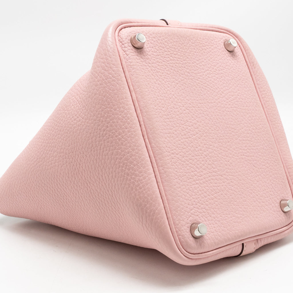 Hermes Picotin 18 Lock Bag Clemence Rose Sakura SHW