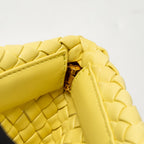 Bottega Veneta The Crisscross Clutch Intrecciato Leather Light Yellow