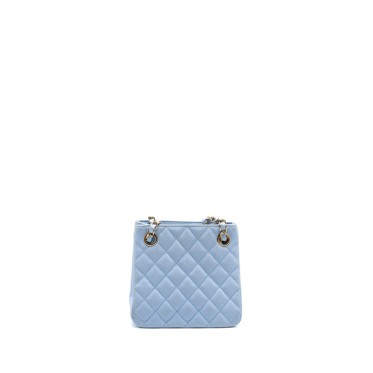 Chanel small vanity with chain caviar light blue LGHW (microchip)
