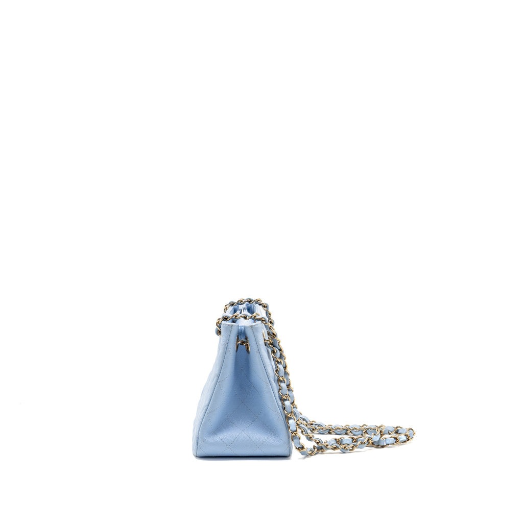 Chanel small vanity with chain caviar light blue LGHW (microchip)