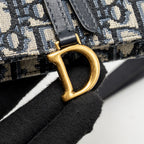 DIOR SADDLE BELT BAG BLUE OBLIQUE JACQUARD CANVAS GHW