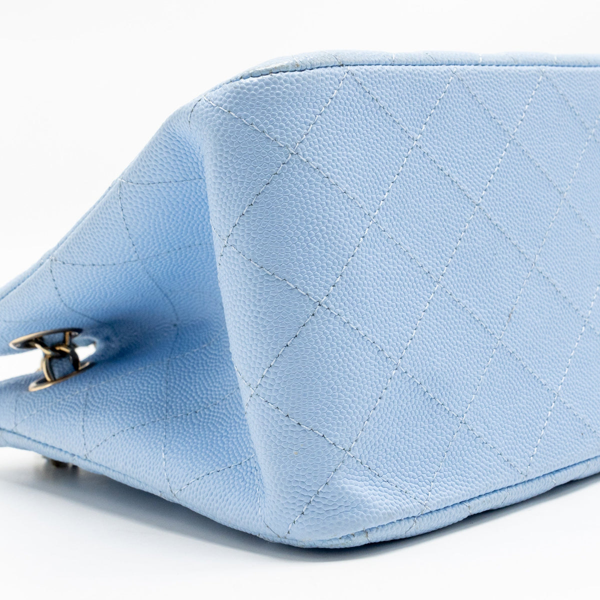 Chanel small vanity with chain caviar light blue LGHW (microchip)