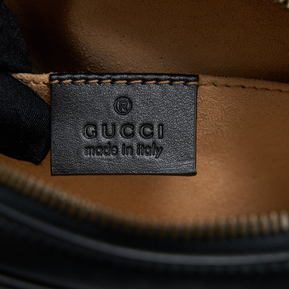 GUCCI MARMONT ROUND BELT BAG BLACK GHW
