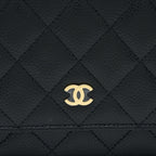 CHANEL CLASSIC WALLET ON CHAIN CAVIAR BLACK GHW (MICROCHIP)