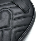 GUCCI MARMONT ROUND BELT BAG BLACK GHW