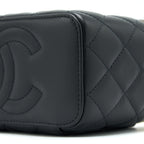 CHANEL PEARL CRUSH LONG VANITY LAMBSKIN BLACK BRUSHED GHW(MICROCHIP)