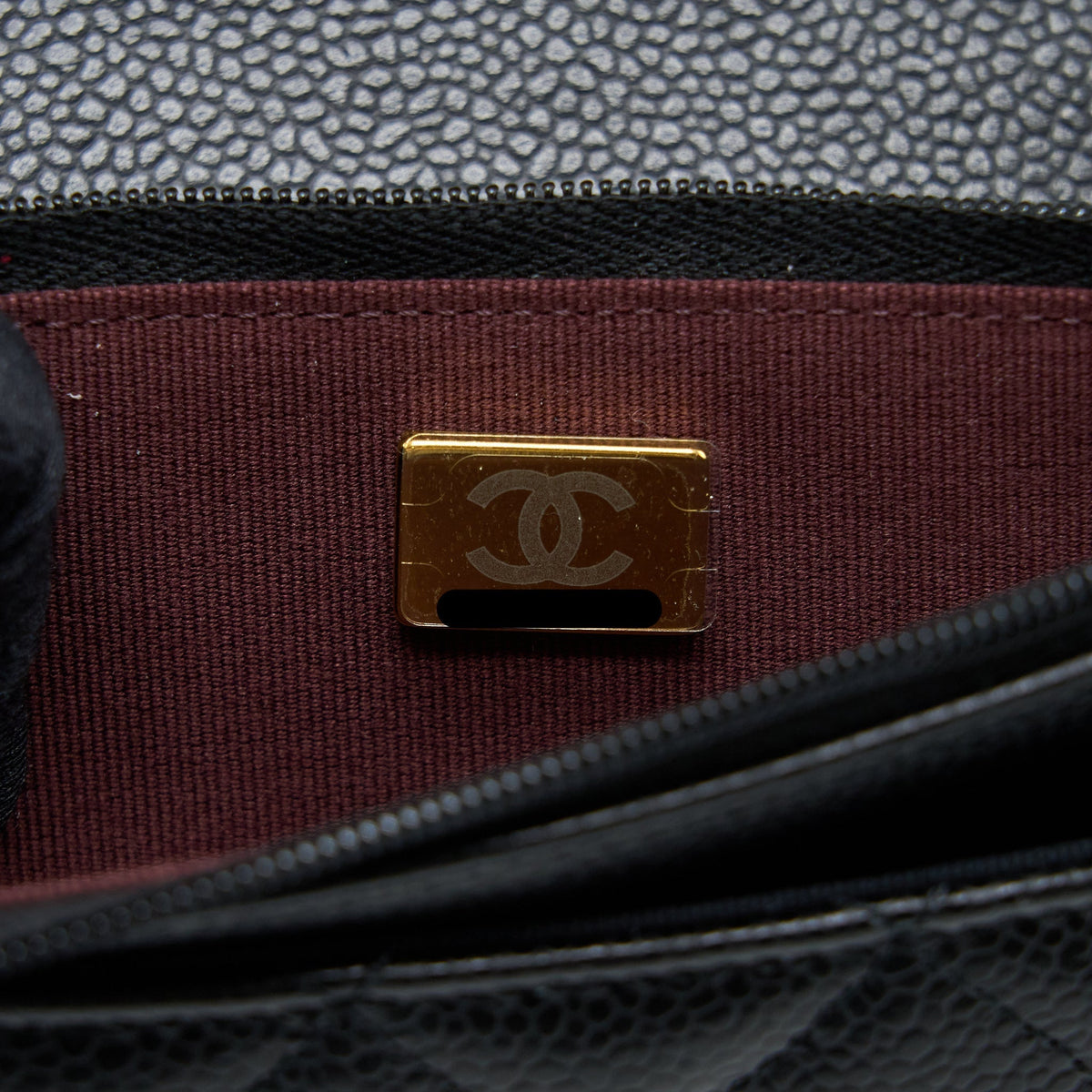 CHANEL CLASSIC WALLET ON CHAIN CAVIAR BLACK GHW (MICROCHIP)
