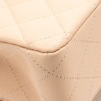 CHANEL MEDIUM CLASSIC DOUBLE FLAP BAG CAVIAR LIGHT BEIGE LGHW (MICROCHIP)