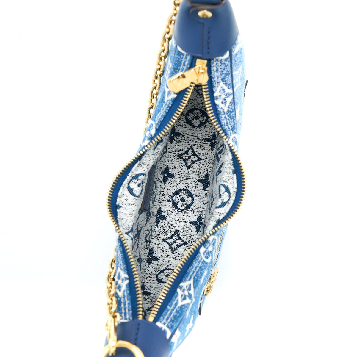 LOUIS VUITTON HALF MOON LOOP BAG DENIM BLUE GHW