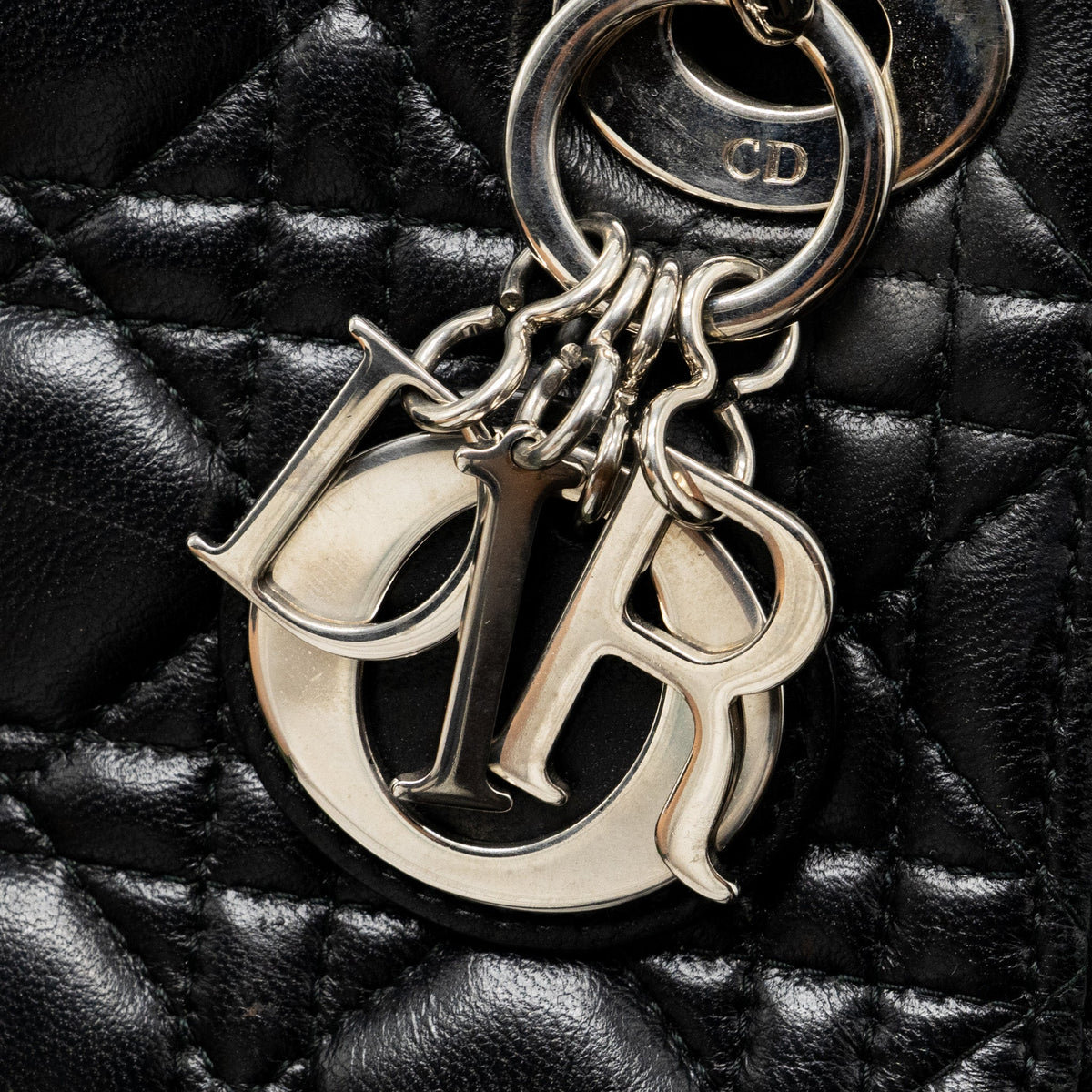 DIOR MINI LADY DIOR LAMBSKIN BLACK SHW