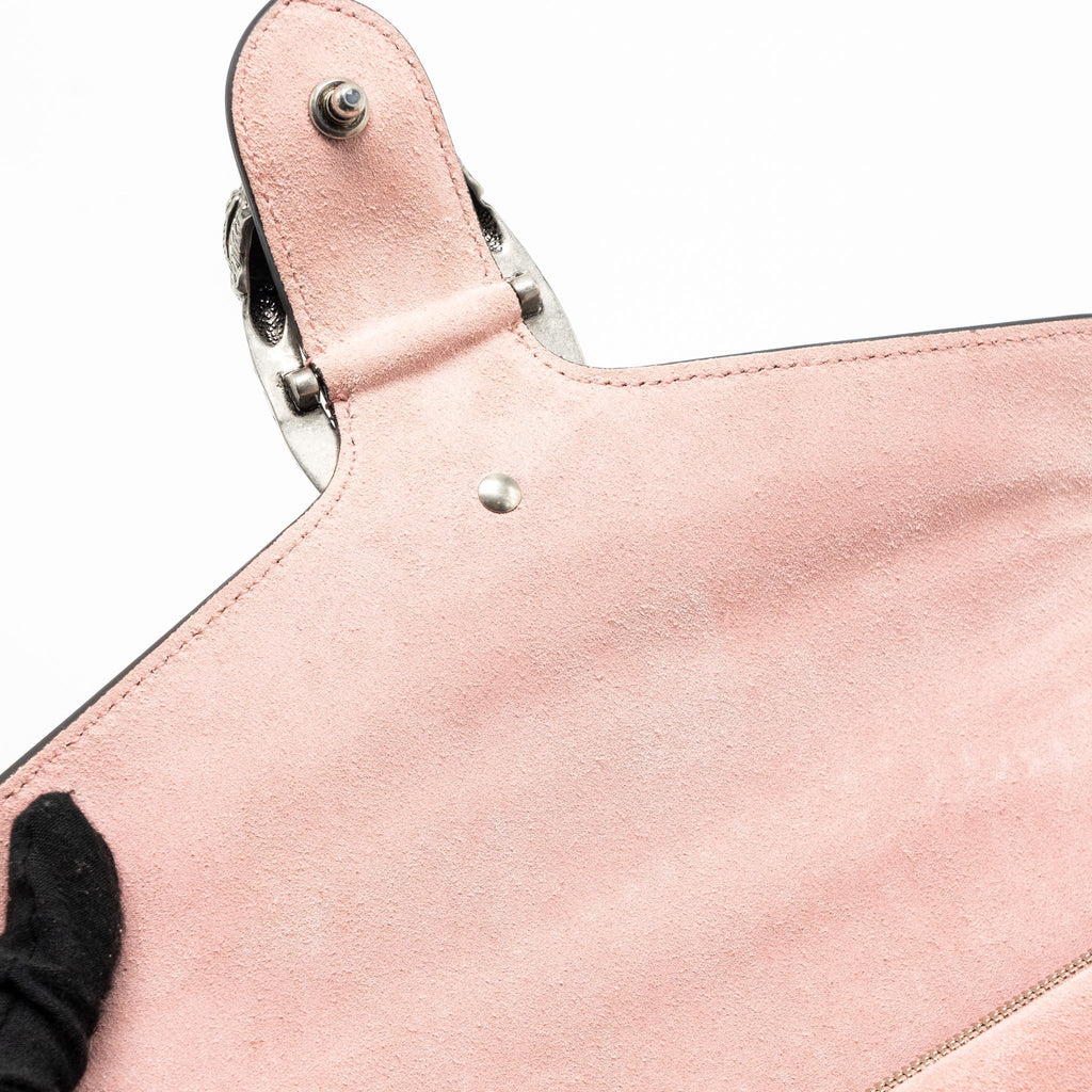 GUCCI DIONYSUS SHOULDER BAG GG SUPREME CANVAS/SUEDE PINK/BROWN LIMITED EDITION SHW